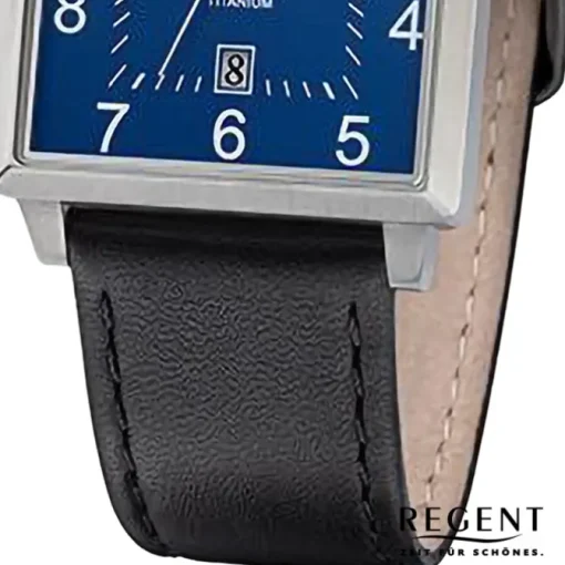 Regent Herren Armbanduhr Analog Lederarmband schwarz URF1274