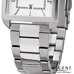 Regent Herren Armbanduhr Analog Metallarmband silber URF1290