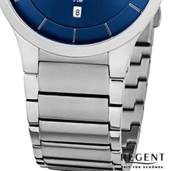 Regent Herren Armbanduhr Analog Metallarmband silber URF1345