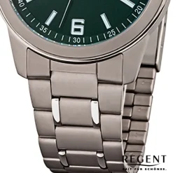 Regent Herren Armbanduhr Analog Metallarmband grau silber URF1447