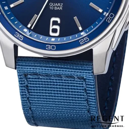 Regent Herren Armbanduhr Analog Textilarmband blau URBA644