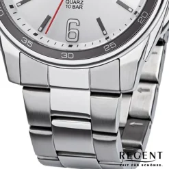 Regent Herren Armbanduhr Analog Metallarmband silber URBA647