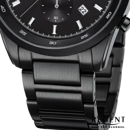 Regent Herren Armbanduhr Analog Metallarmband schwarz URBA757