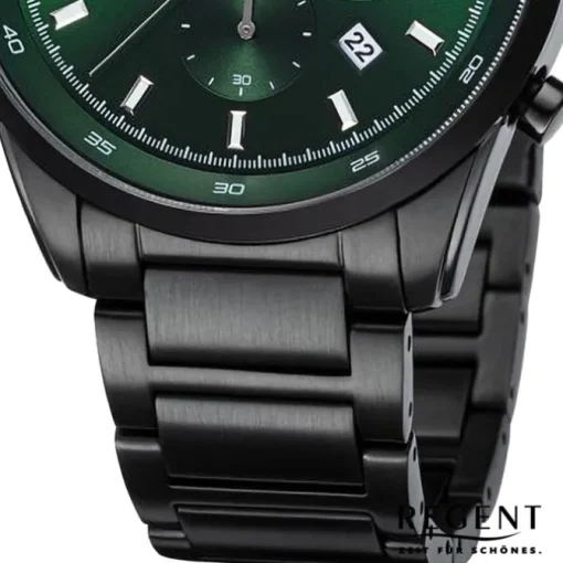 Regent Herren Armbanduhr Analog Metallarmband schwarz URBA758