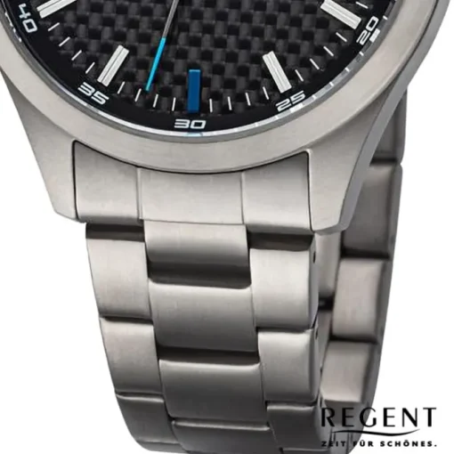 Regent Herren Armbanduhr Analog Titanarmband grau URBA760