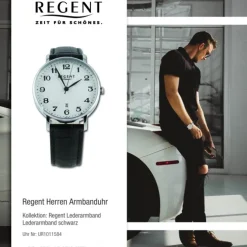 Regent Herren Armbanduhr Analog Lederarmband schwarz UR1011584