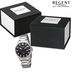 Regent Herren Armbanduhr Analog Metallarmband silber URBA794