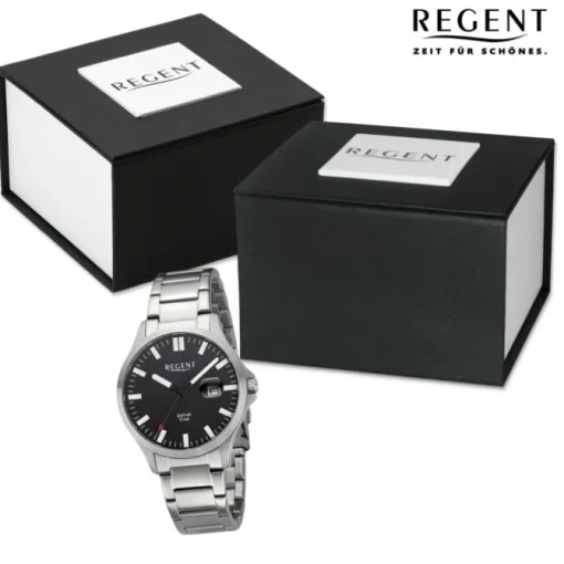 Regent Herren Armbanduhr Analog Metallarmband silber URBA794