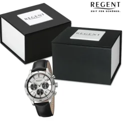 Regent Herren Armbanduhr Analog Lederarmband schwarz URBA821