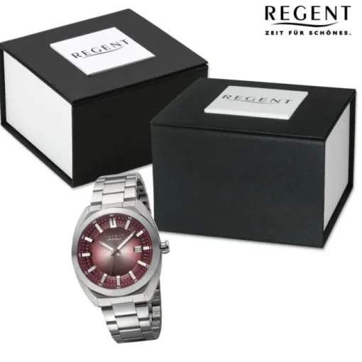 Regent Herren Armbanduhr Analog Metallarmband silber URBA826