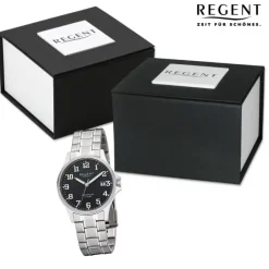 Regent Herren Armbanduhr Analog Metallarmband silber URF1282