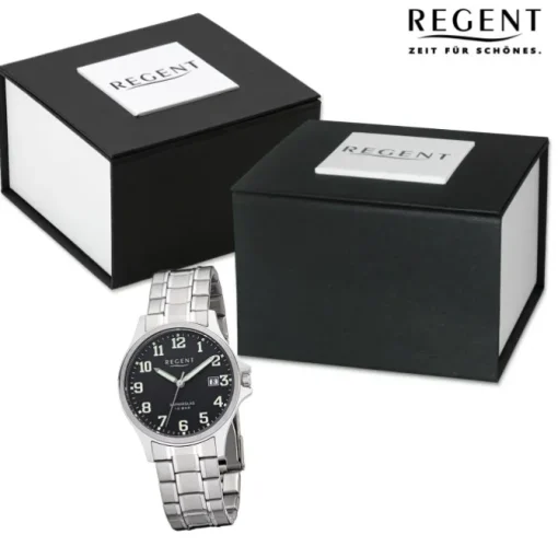 Regent Herren Armbanduhr Analog Metallarmband silber URF1282