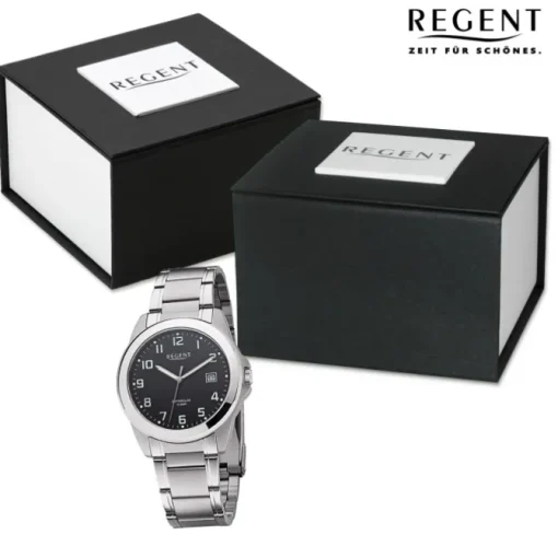 Regent Herren Armbanduhr Analog Metallarmband silber URF1283