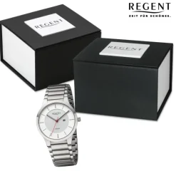 Regent Herren Armbanduhr Analog Metallarmband silber URBA725