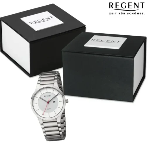 Regent Herren Armbanduhr Analog Metallarmband silber URBA725