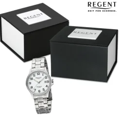 Regent Herren Armbanduhr Analog Metallarmband silber URF1434