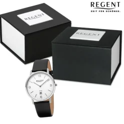 Regent Herren Armbanduhr Analog Lederarmband schwarz URF1449