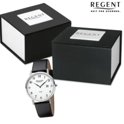 Regent Herren Armbanduhr Analog Lederarmband schwarz URF1451