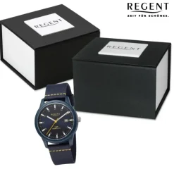 Regent Herren Armbanduhr Analog Nylonarmband dunkelblau gelb URBA731