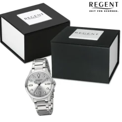 Regent Herren Armbanduhr Analog Metallarmband silber URF1452