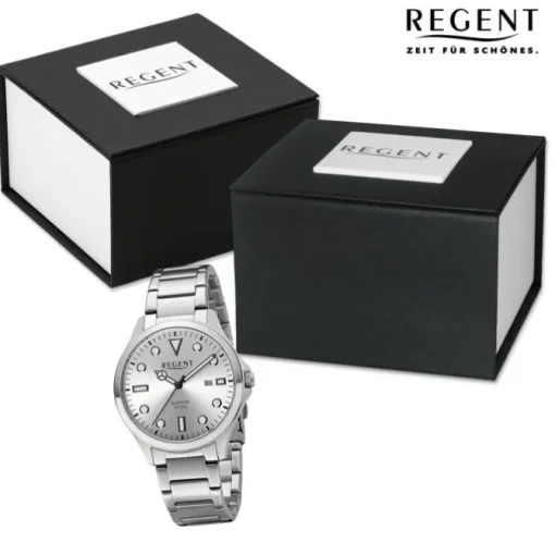 Regent Herren Armbanduhr Analog Metallarmband silber URF1452