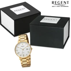 Regent Herren Armbanduhr Analog Metallarmband gold URF1522