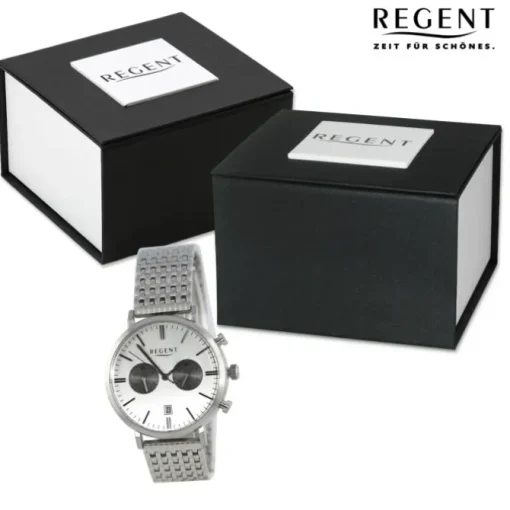 Regent Herren Armbanduhr Analog Metallarmband silber UR1151500