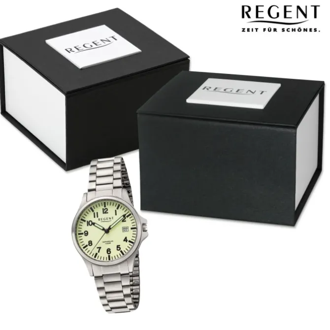 Regent Herren Armbanduhr Analog Metallarmband silber UR1192572