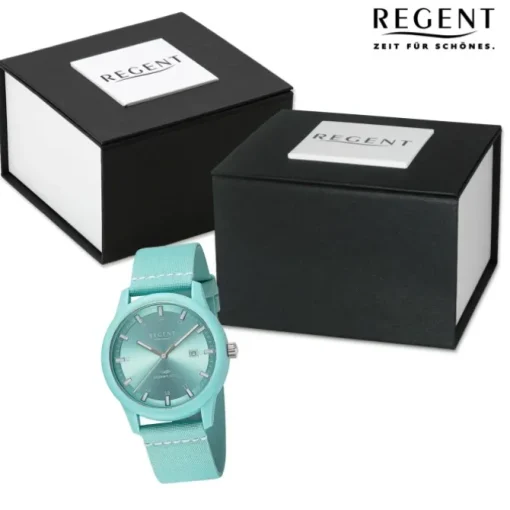 Regent Herren Armbanduhr Analog Nylonarmband blau weiß URBA736