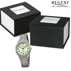 Regent Herren Armbanduhr Analog Titanarmband grau URF1294