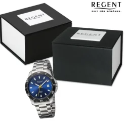 Regent Herren Armbanduhr Analog Metallarmband silber URBA753