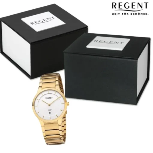 Regent Herren Armbanduhr Analog Metallarmband gold URF1347