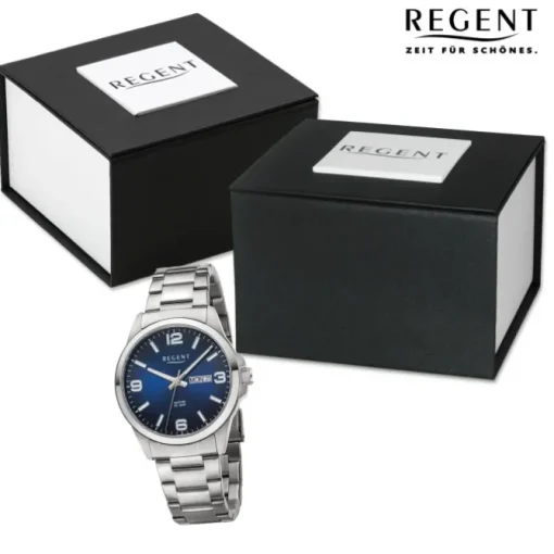 Regent Herren Armbanduhr Analog Metallarmband silber URF1528