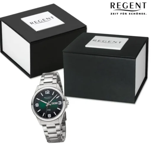 Regent Herren Armbanduhr Analog Metallarmband silber URF1529