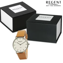 Regent Herren Armbanduhr Analog Lederarmband hellbraun UR1094068