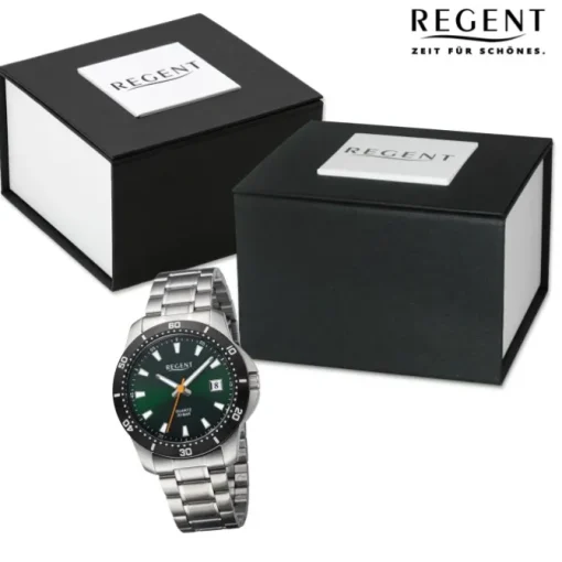 Regent Herren Armbanduhr Analog Metallarmband silber URBA754