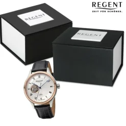Regent Herren Armbanduhr Analog Lederarmband schwarz URGM2217