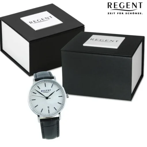Regent Herren Armbanduhr Analog Lederarmband schwarz UR1011583