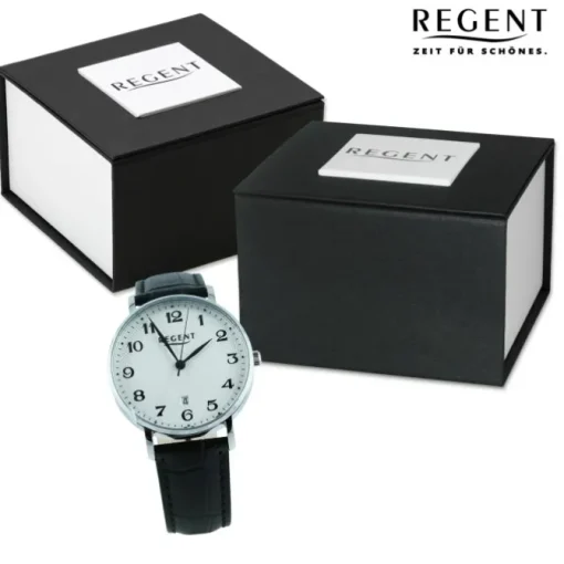 Regent Herren Armbanduhr Analog Lederarmband schwarz UR1011584
