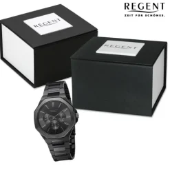 Regent Herren Armbanduhr Analog Metallarmband schwarz URBA771