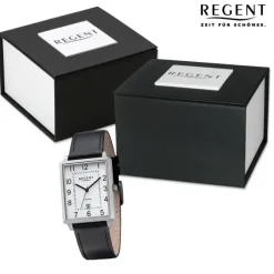 Regent Herren Armbanduhr Analog Lederarmband schwarz URF1272