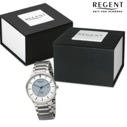 Regent Herren Armbanduhr Analog Metallarmband silber URBA708
