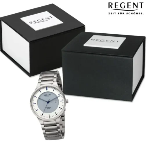 Regent Herren Armbanduhr Analog Metallarmband silber URBA708