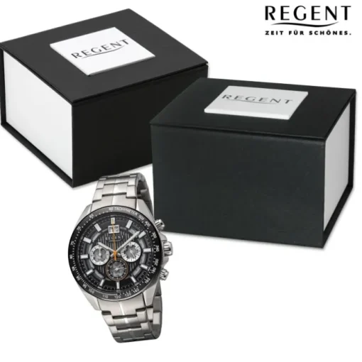 Regent Herren Armbanduhr Analog Metallarmband silber URBA831