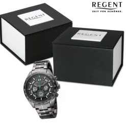 Regent Herren Armbanduhr Analog Metallarmband dunkelgrau URBA832