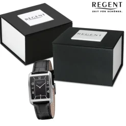 Regent Herren Armbanduhr Analog Lederarmband schwarz URF1264