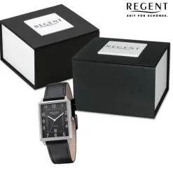 Regent Herren Armbanduhr Analog Lederarmband schwarz URF1273