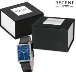 Regent Herren Armbanduhr Analog Lederarmband schwarz URF1274