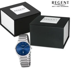 Regent Herren Armbanduhr Analog Metallarmband silber URF1345