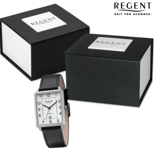 Regent Herren Armbanduhr Analog Lederarmband schwarz URF1272